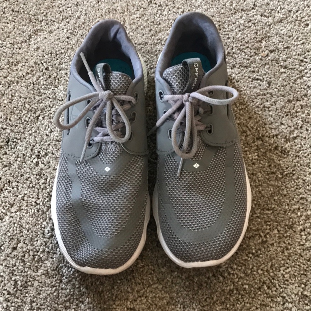 Gray sperry sneakers